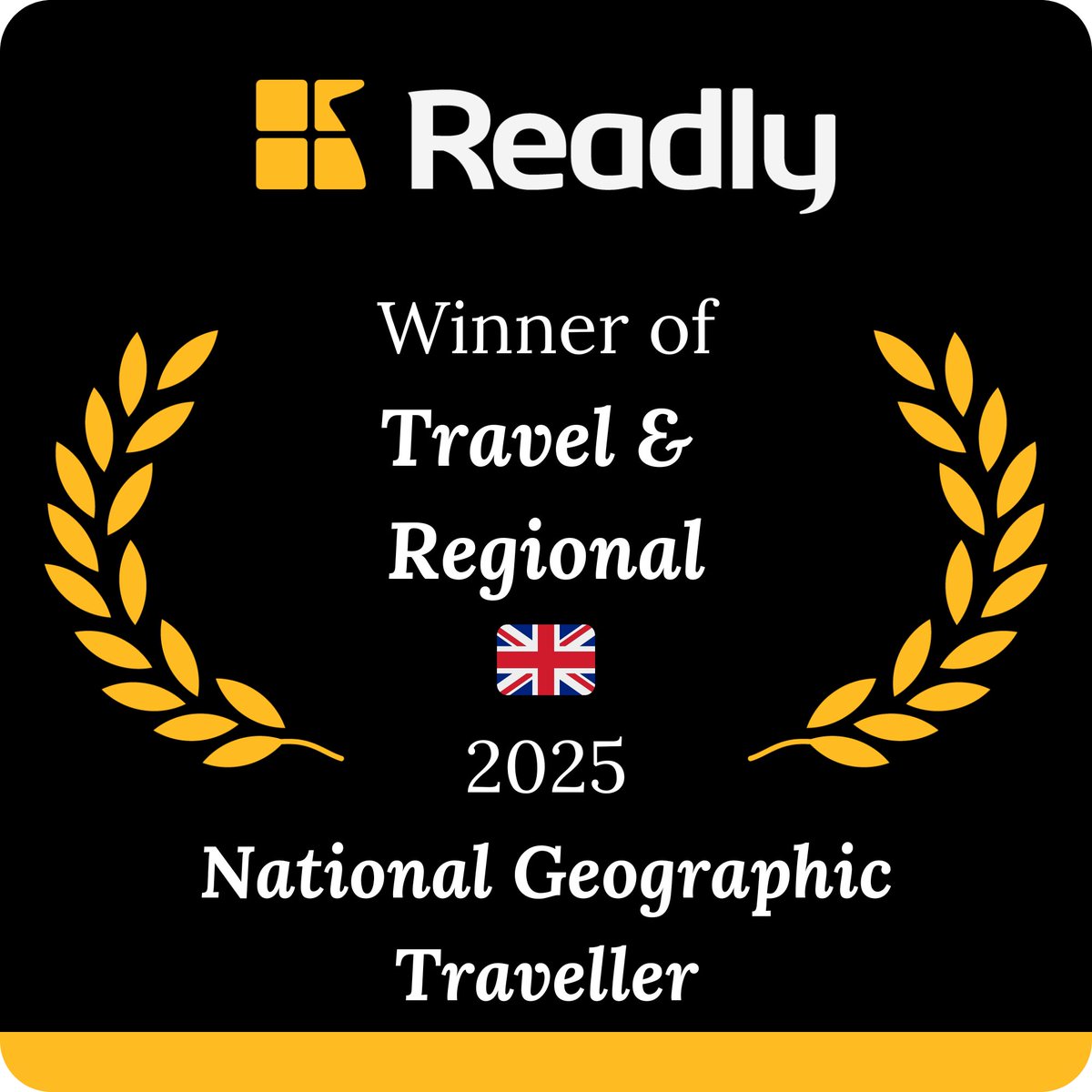 Congratulations 🥂 to <a href="/NatGeoTravelUK/">National Geographic Traveller (UK)</a> for becoming <a href="/readly/">Readly</a>’s most read title in the 'Travel &amp; Regional' category in 2025! The winning titles were selected based on the average number of readers per issue in 2025! #Travel #Digital #magazines