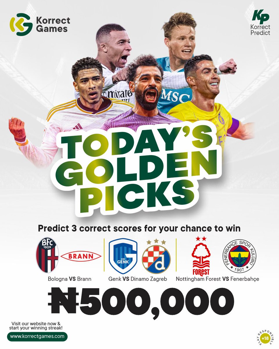 korrectgames's tweet photo. Lock in your predictions now……
#korrectgames #predictandwin https://t.co/W0fD5fhnty