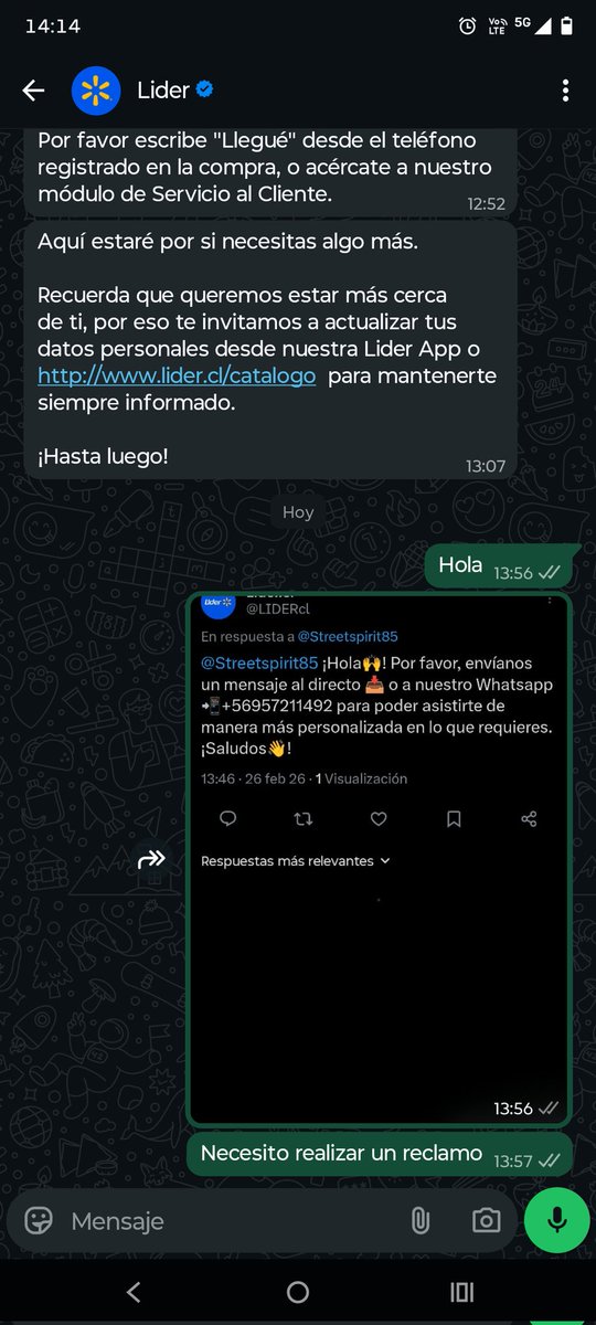 Streetspirit85's tweet photo. @LIDERcl Escribí y no me responden https://t.co/jLzEUQhE1C