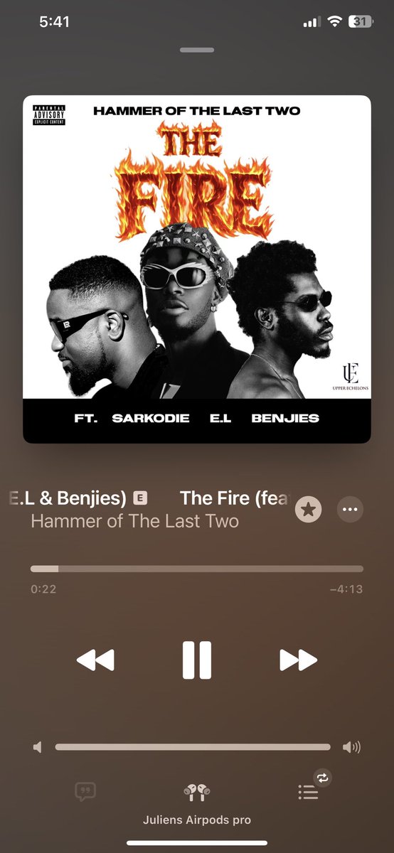 DamnJulien's tweet photo. No one should play this new Hammer track near fire cos it can be highly flammable https://t.co/zEmKh1ooF4