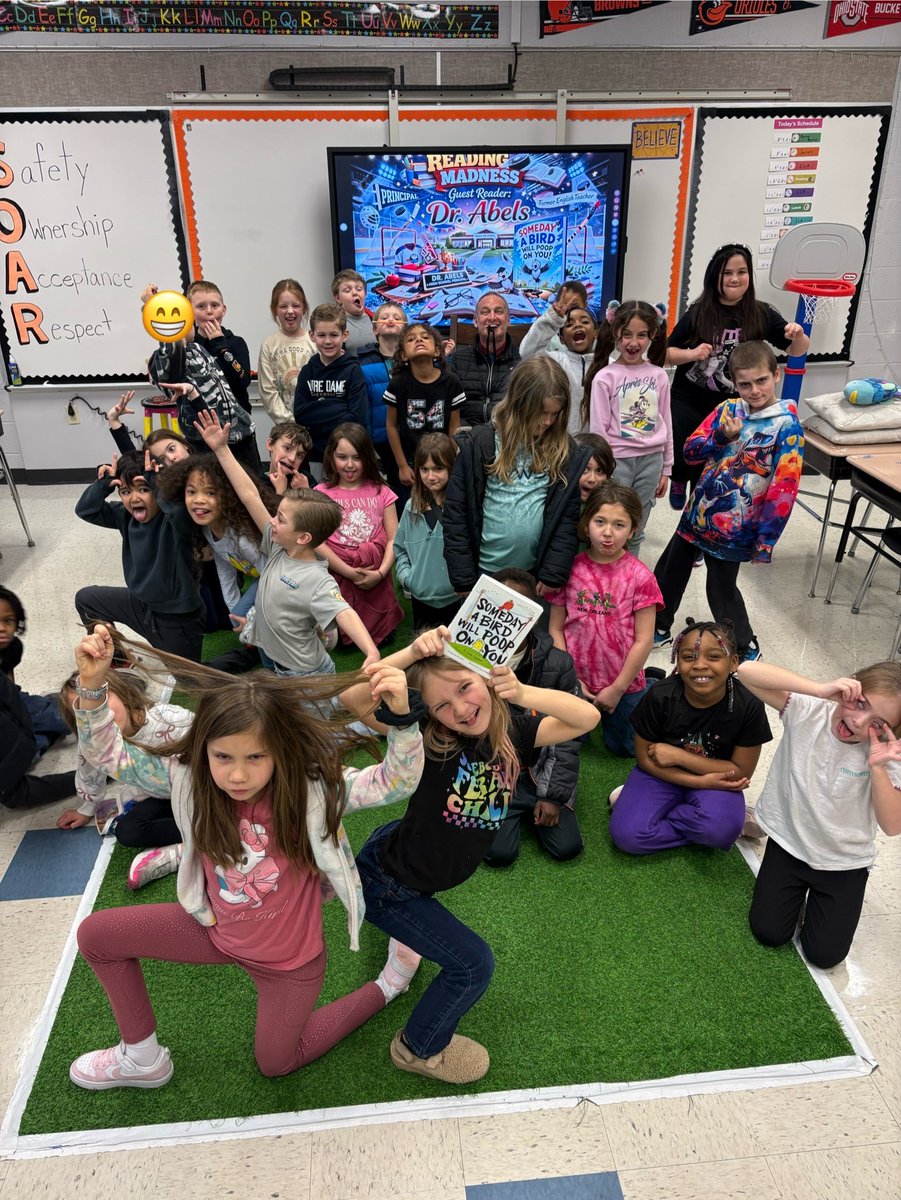 Day 3 of Reading Madness flew by! 📚🐦

Dr. Abels joined us to read Someday a Bird Will Poop on You and shared how reading shaped his journey from English teacher to high school principal. It was a great reminder to push through adversity! 💪 #hpsdawesome