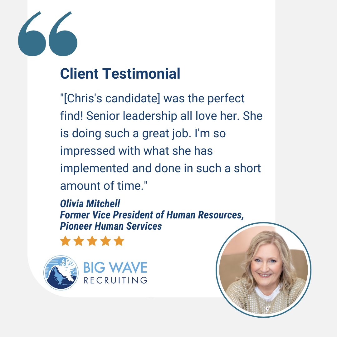 When we have the opportunity to connect non-profits with leaders who will transform and advance their organization, it not only serves the org's mission, it improves humanity at large.  

 BigWave.com

#NonProfitImpact #OrganizationalGrowth