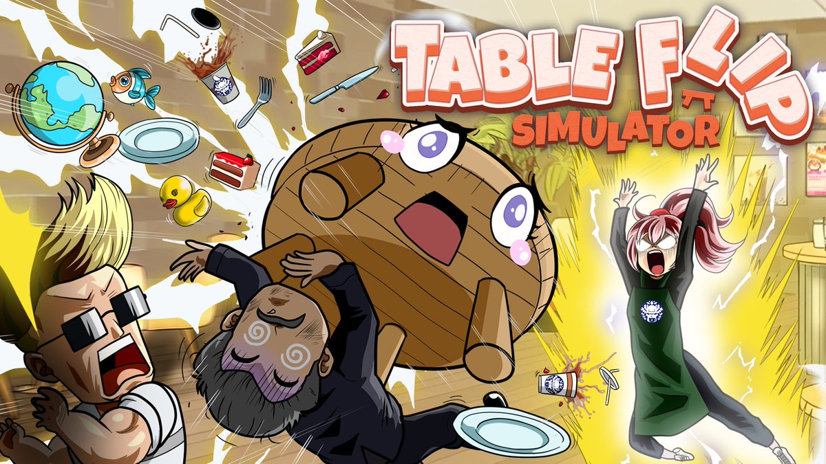 OfficialPhenexa's tweet photo. I'm live 𝒏𝒐𝒘 on https://t.co/2ZohCnkMTm with #TableFlipSimulator (╯°□°)╯︵ ┻━┻ Had a stressful day? Same! Time to solve physics-based puzzles by flipping, smashing and causing a little harmless chaos 👿 https://t.co/EeQYxy0nDN
