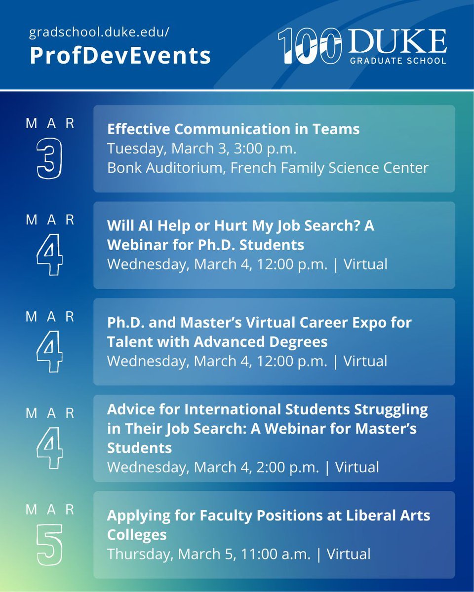 Duke Graduate School tweet media