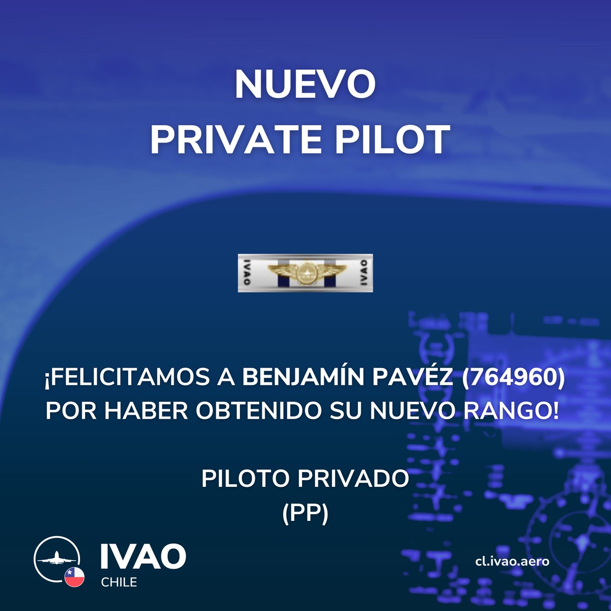 IVAOCL's tweet photo. ¡Tenemos nuevos Pilotos licenciados! 👨‍✈️👨‍✈️

Muchas felicidades a Rafa Y Benjamín quienes rindieron y aprobaron sus exámenes de Piloto Privado y Piloto Privado Senior.

Recuerda que puedes solicitar Entrenamiento o Examen mediante tu perfil de usuario.

#ivao #ivaocl #chile #sim https://t.co/aWKv0NXBvN