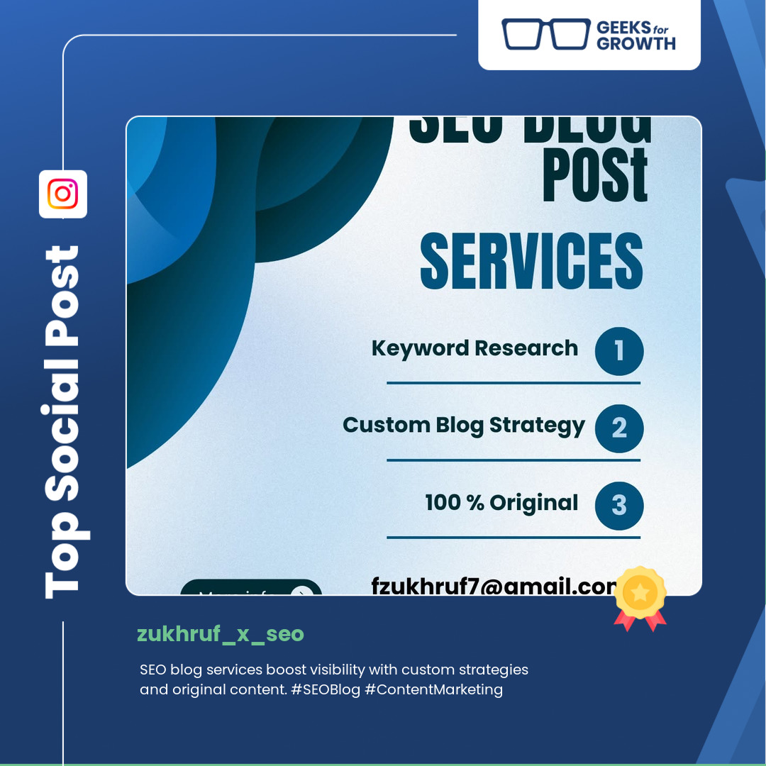 TGG_Toledo's tweet photo. Our shoutout for the social post of the day goes to @zukhruf_x_seo on Instagram. From @zukhruf_x_seo: SEO blog services boost visibility with custom strategies and original content. #SEOBlog #ContentMarketing https://t.co/cUmKMODldL