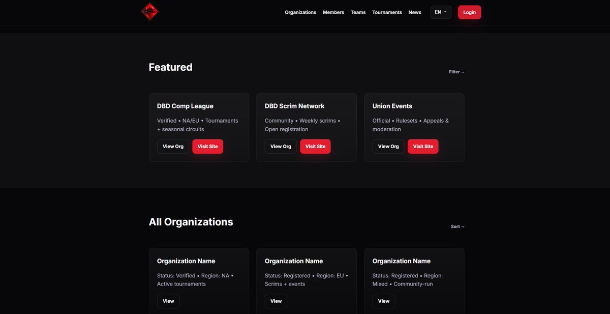 👀 the DBDCompNet is just around the corner. 
Players and leagues watch out for on-boarding invitations.

Learn more: dbdcompunion.com/dbdcompnetwork

#DbD #DeadbyDaylight #Competitive