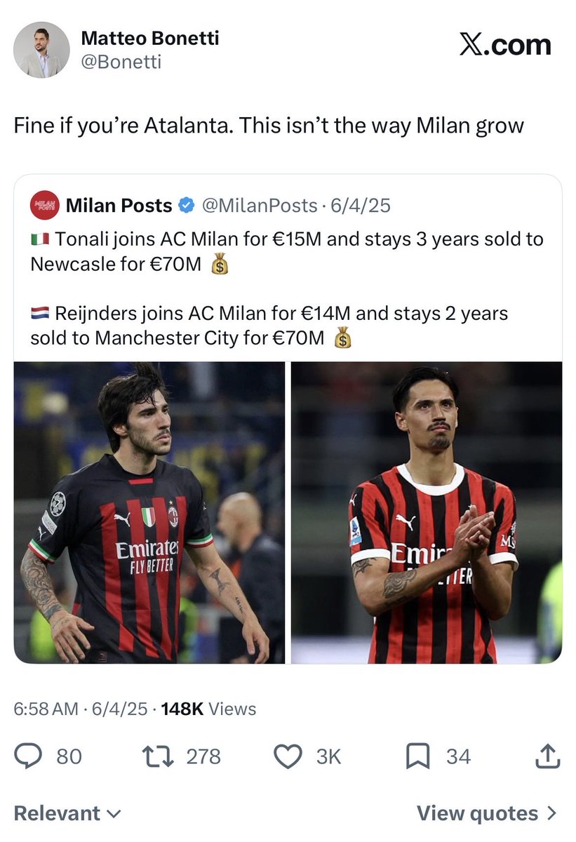 jbush511's tweet photo. @Bonetti Maybe more Italian teams should follow Atalanta’s lead https://t.co/u7eQivjsBH