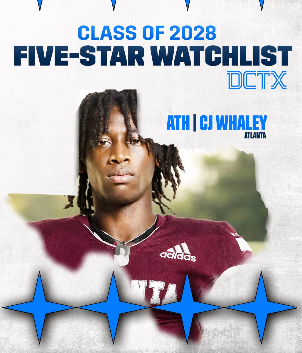 💎2028 Five-Star Watchlist 💎 

ATH CJ Whaley | Atlanta
6'5, 200 | #TXHSFB 

New <a href="/dctf/">Dave Campbell's — TexasFootball.com</a> ⭐️⭐️⭐️⭐️ - <a href="/CJ_Whaley3/">cj whaley</a> is officially in the race to be one of the state's Top 5 highest-rated prospects! 

texasfootball.com/article/2026/0…