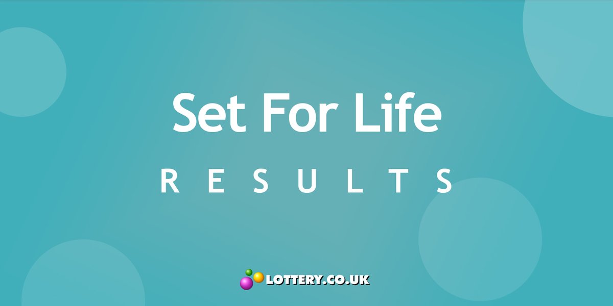 Tonight's #SetForLife results are now live! Check your tickets 👉 lottery.co.uk/set-for-life/r…