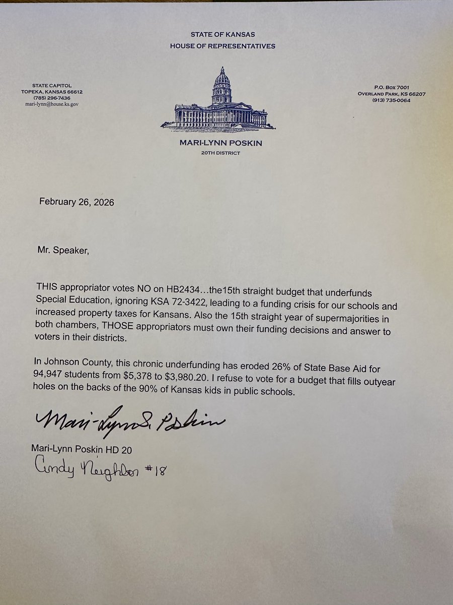 Representative Mari-Lynn Poskin tweet media