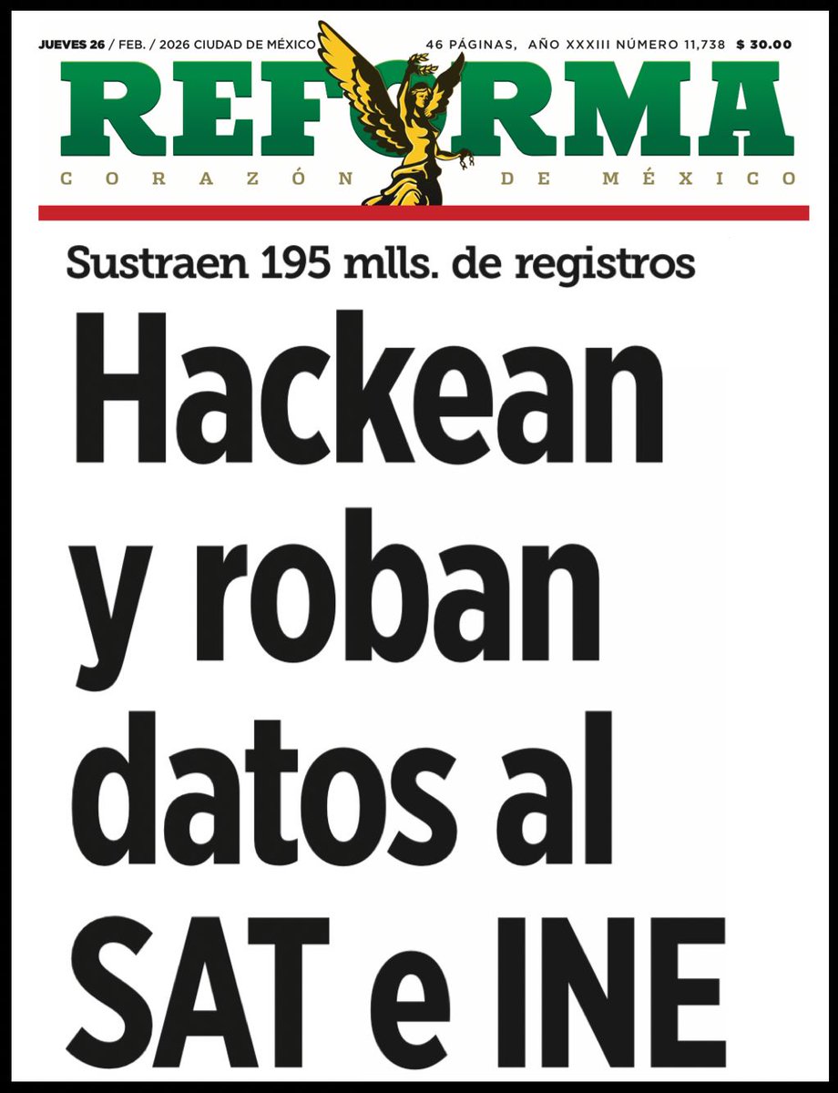 Se los dije. Cuando advertimos que Morena estaba debilitando instituciones, recortando presupuesto y minimizando la ciberseguridad, nos llamaron exagerados. 

Hoy hablamos de millones de datos fiscales y electorales comprometidos. Esto es una alerta roja para el Estado mexicano.