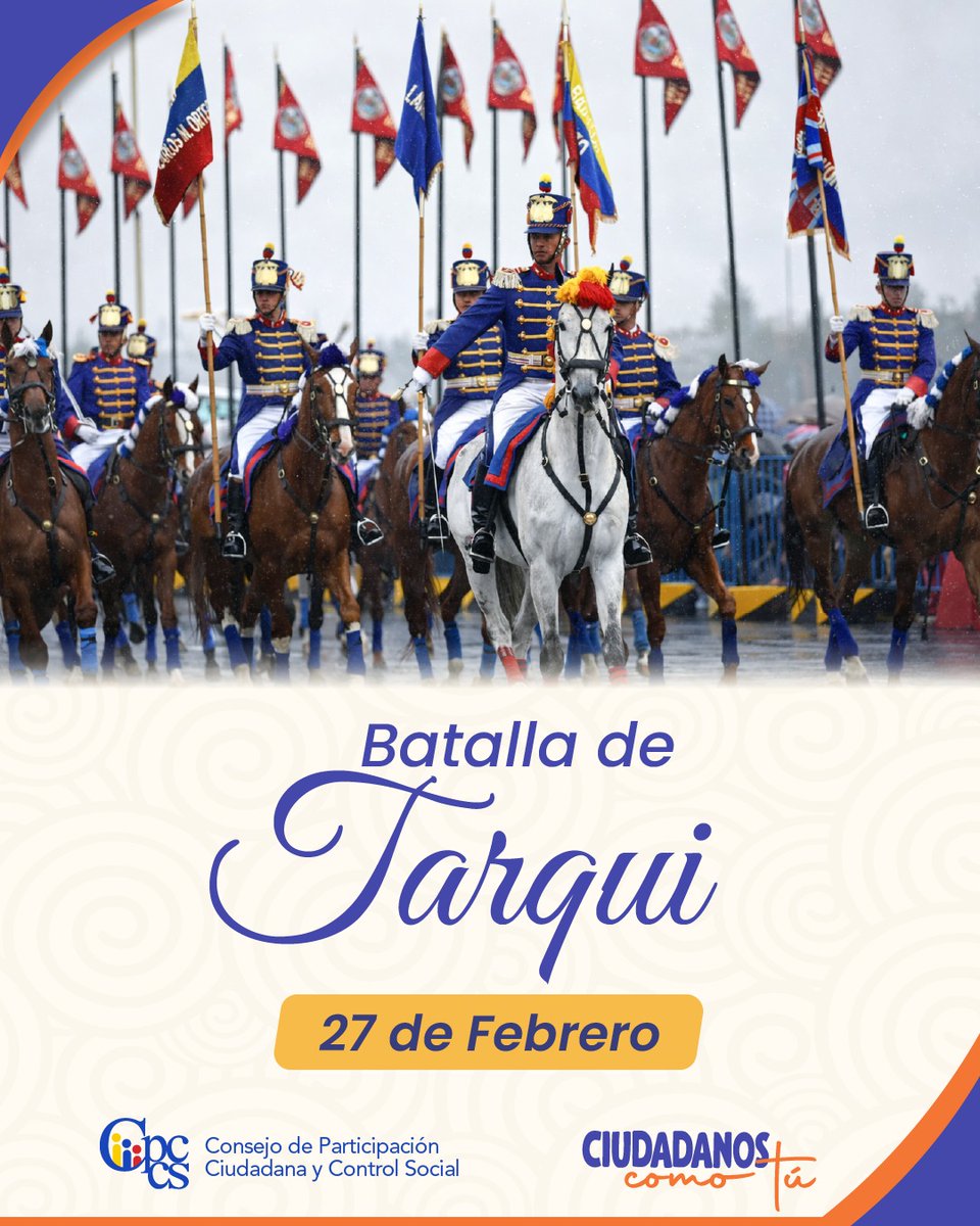 🇪🇨 Hoy conmemoramos la Batalla de Tarqui, gesta histórica que consagró la unidad y la soberanía nacional.

Desde el CPCCS rendimos homenaje a quienes lucharon por la patria.
