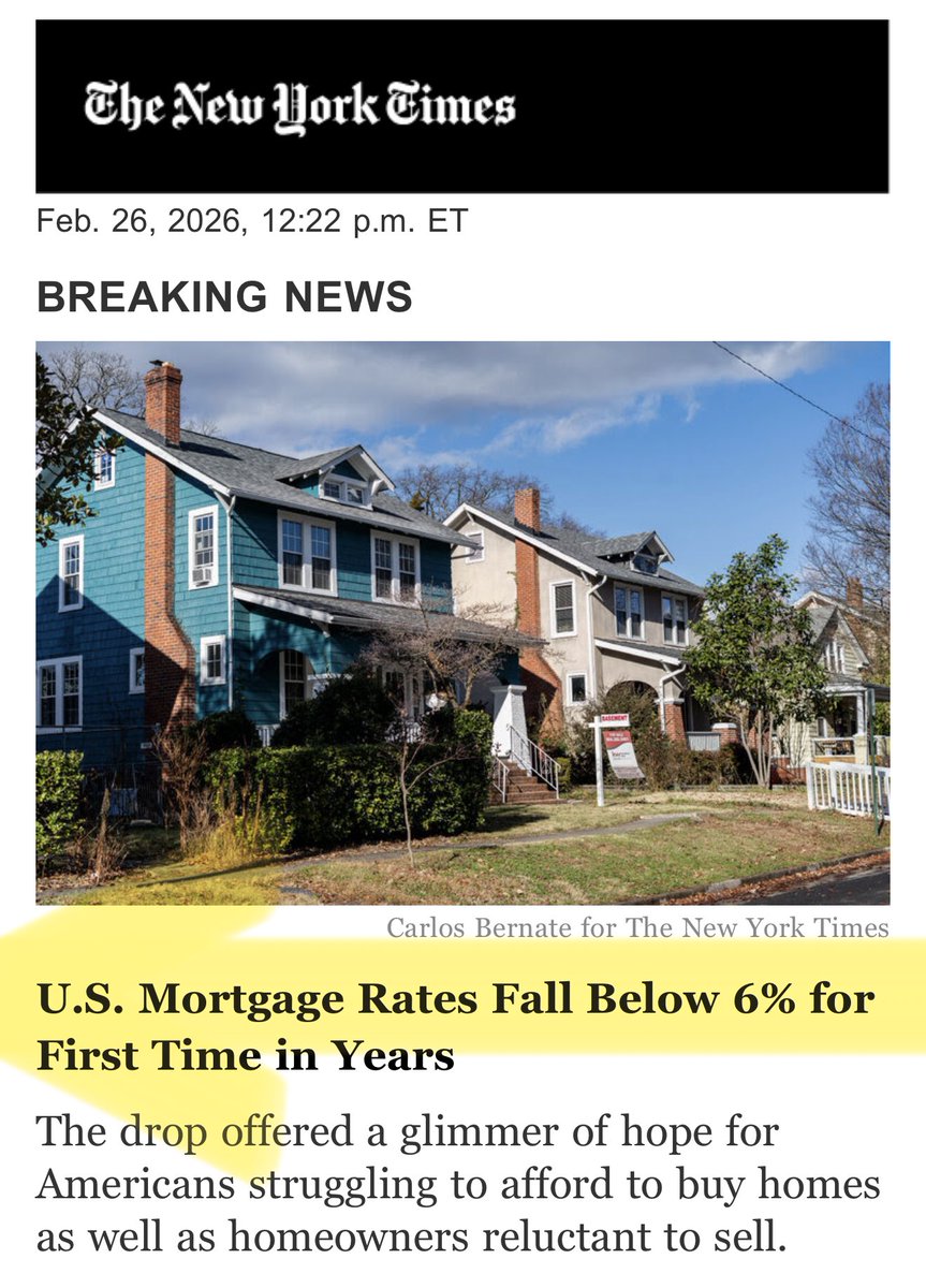 trish_regan's tweet photo. Great news. Mortgage rates are finally coming down and they’ll likely go even lower when the new fed chief takes over….!! https://t.co/GpXo5SAJh9