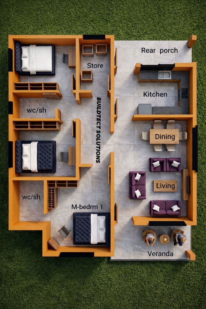PrettyEwa1's tweet image. 3  Bedroom Bungalow Master ensuite 
Open dining and dining 
Kitchen 
A store 
#3bedrooms #floorplan #dreamhome #architecture