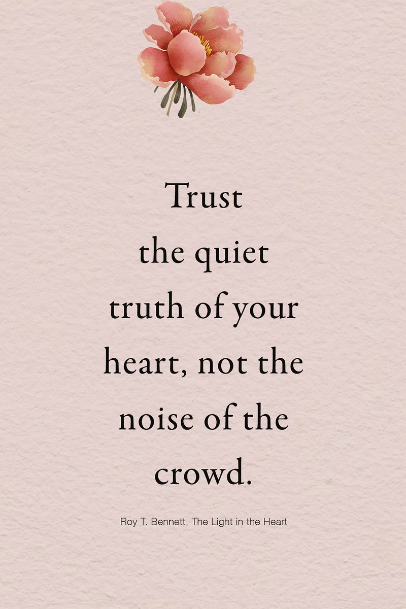 InspiringThinkn's tweet photo. Trust the quiet truth of your heart, not the noise of the crowd.
Roy T. Bennett, The Light in the Heart https://t.co/en0Z1MS5UH