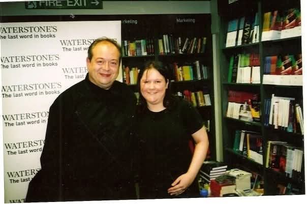Myself and <a href="/realrobgrant/">Rob Grant</a> many a moon ago at his book signing for Incompetence. RIP sir.