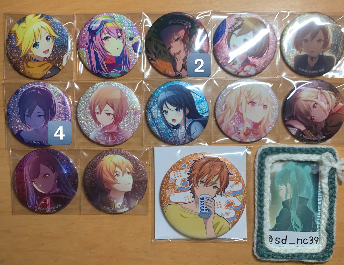 交換】 プロセカ グリ缶 グリッター缶バッジ 譲：レン ルカ MEIKO 一歌