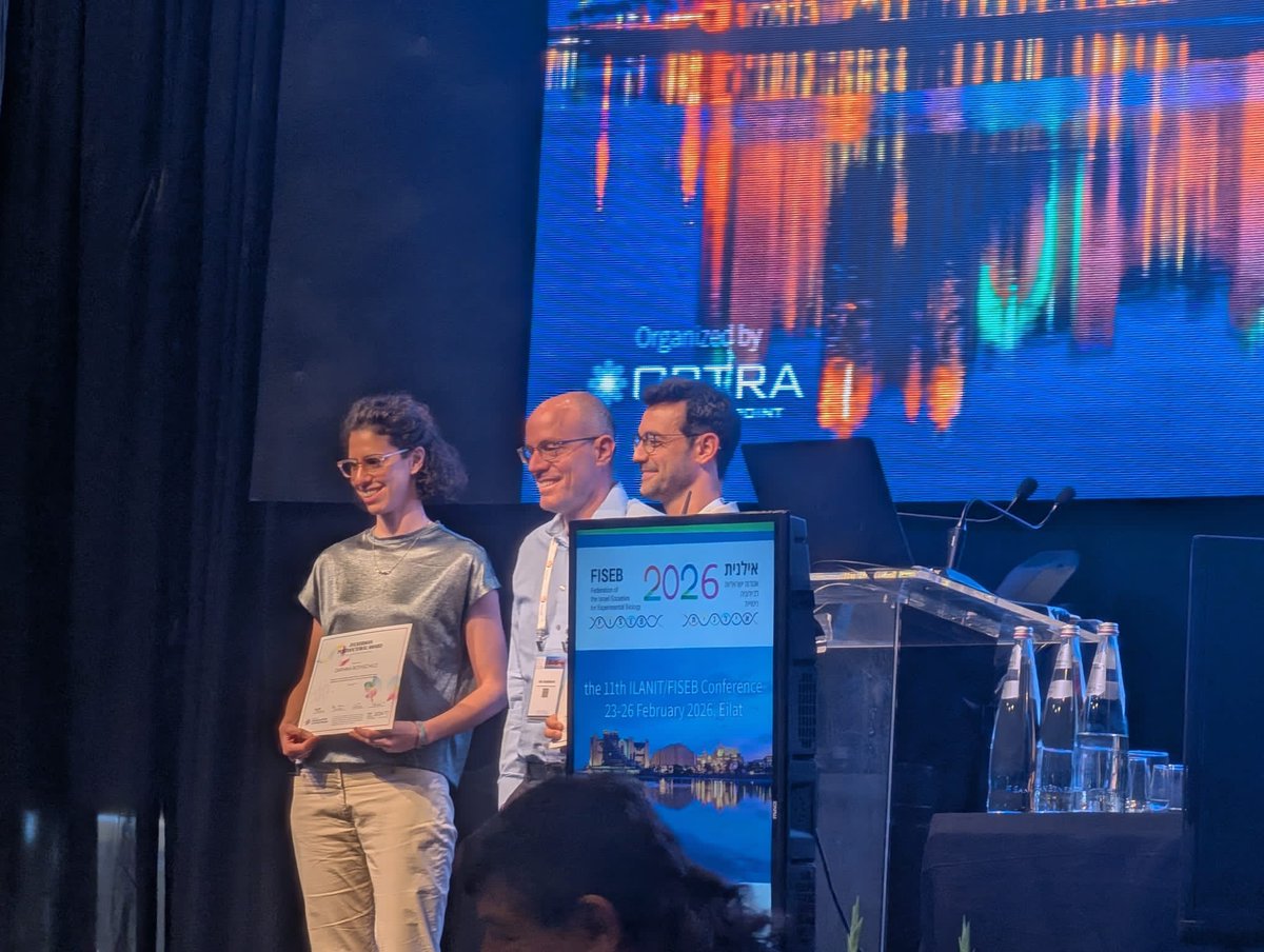 D_Rothschild_'s tweet photo. I am incredibly honored to be the recipient of the Zuckerman postdoctoral award. Every scientific journey is unique, both rewarding and challenging and it is wonderful to get a chance to celebrate it with dear colleagues and friends! Thank you so much #Ilanit2026 #FISEB https://t.co/7wBDy4JEB5