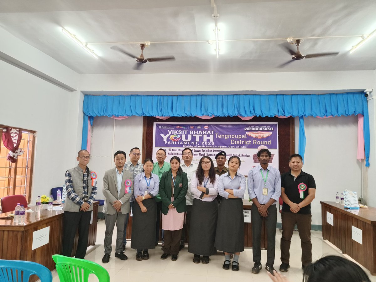 ksomorehblock's tweet photo. 26-02-2026 
KSO Moreh Block attended the Viksit Bharat Parliament – 2026 held at Moreh College, Moreh. 
The programme focused on the vision of a developed India under the theme of Viksit Bharat 2047, encouraging youth participation in nation-building, leadership, policy awareness https://t.co/ag3DPAv8CX