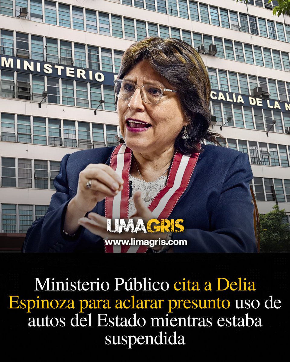 Ministerio Público cita a Delia Espinoza para aclarar presunto uso de autos del Estado mientras estaba suspendida <a href="/FiscaliaPeru/">Ministerio Público</a>