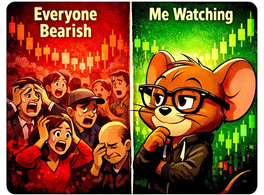 Everyone bearish.
Meanwhile, price says nothing
and just moves.
情绪永远走在后面。
#Crypto #市场情绪 #牛市