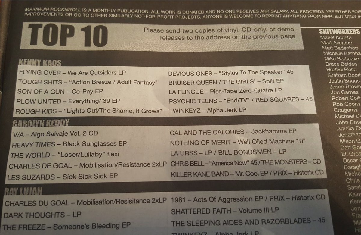 NothingOfMerit's tweet photo. Carolyn's top 10 MaximumRocknRoll - Nothing of Merit represent !!! 💀 https://t.co/q9k8QhQzZ5