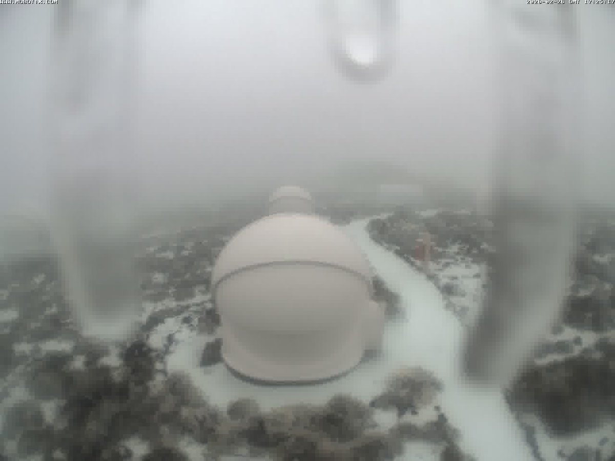 Nevando en la cara norte del Teide. 

Webcam Izaña-IAC.