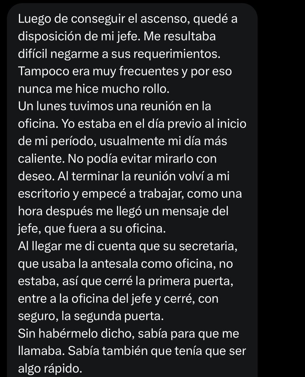 CONFESIONESSCL's tweet photo. Tuve sexo al paso en el baño de la oficina de mi jefe. https://t.co/77UeDIZs2a