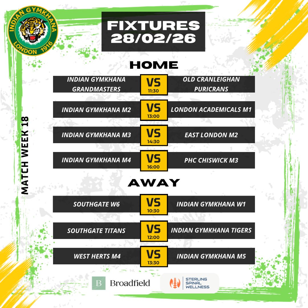 indiangymkHC's tweet photo. 28/02/26 - 01/03/2026 Match fixtures

#hockeyplayer #hockeylife #hockeyskills #hockeytraining #hockeyislife #hockeyseason #hockeylove #hockeyteam #hockeyfamily #lovehockey #indiangymkhana #akhalal https://t.co/7FUBrDgARl