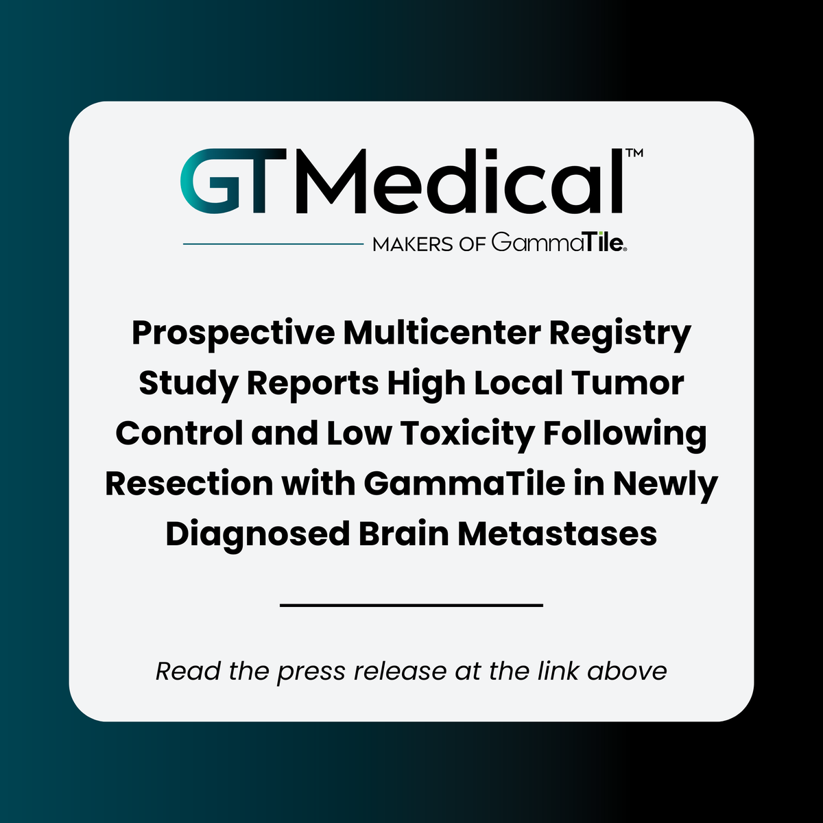 GammaTile by GT Medical Technologies, Inc. tweet media