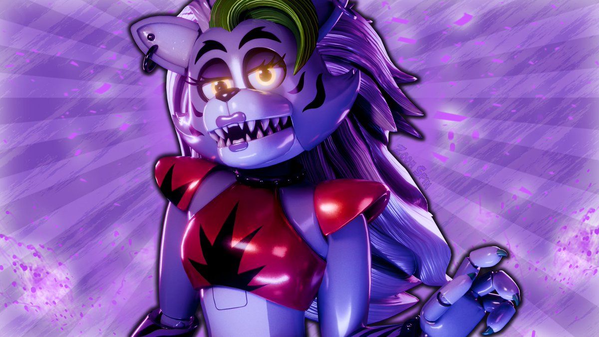 ZoomSpin's tweet photo. little poster of roxy i made yesterday 

#fnaf #fnafart #roxannewolf #roxy #blender https://t.co/oU8XftJ8cv