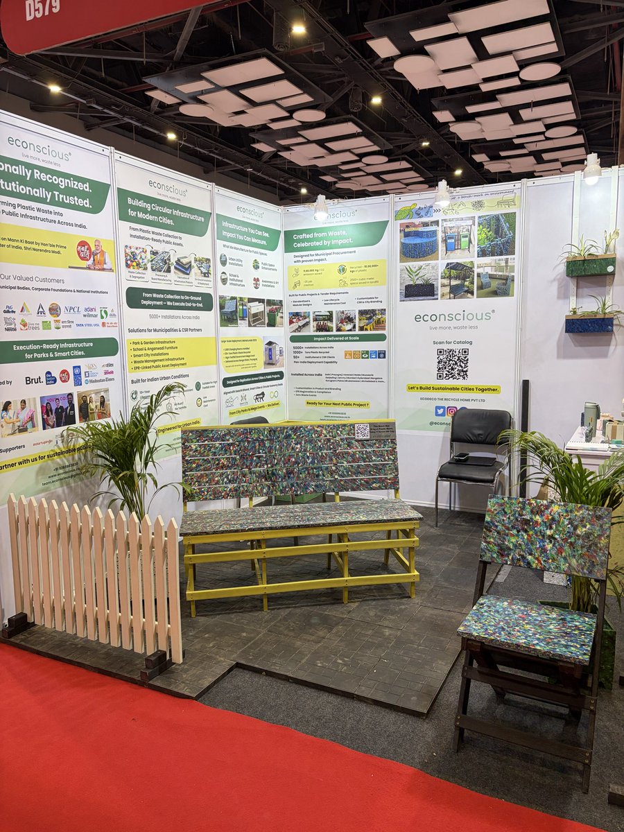 econsciousindia's tweet photo. Participating in @Municipalika at Bharat Mandapam. It’s been a great experience showcasing our recycled plastic innovations.
Honoured to receive encouragement from the Hon’ble Union Minister @mlkhattar truly motivating for our sustainability journey.
Sharing a glimpse of stall. https://t.co/0dDJg6uOnh