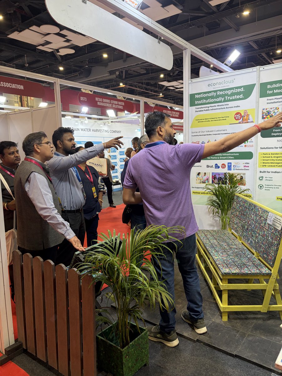 econsciousindia's tweet photo. Participating in @Municipalika at Bharat Mandapam. It’s been a great experience showcasing our recycled plastic innovations.
Honoured to receive encouragement from the Hon’ble Union Minister @mlkhattar truly motivating for our sustainability journey.
Sharing a glimpse of stall. https://t.co/0dDJg6uOnh