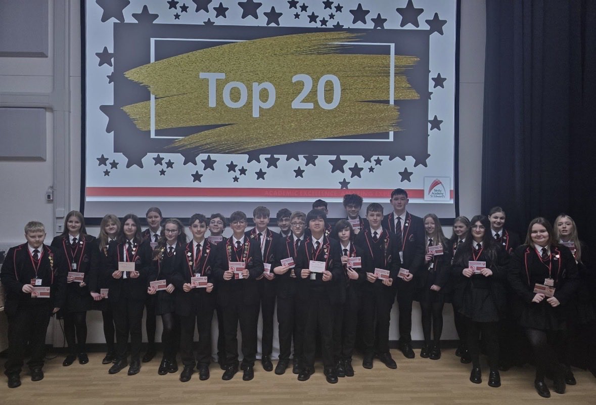 TrinityAcadStE's tweet photo. We had a wonderful Masters of Recall celebration assembly with Y9 this morning. Fantastic achievements from everyone. Well done to our Top 20 and a staggering 10 of you that got 160/160! Phenomenal 👏🏻👏🏻👏🏻👏🏻 #academicexcellence https://t.co/670m9Xufbk