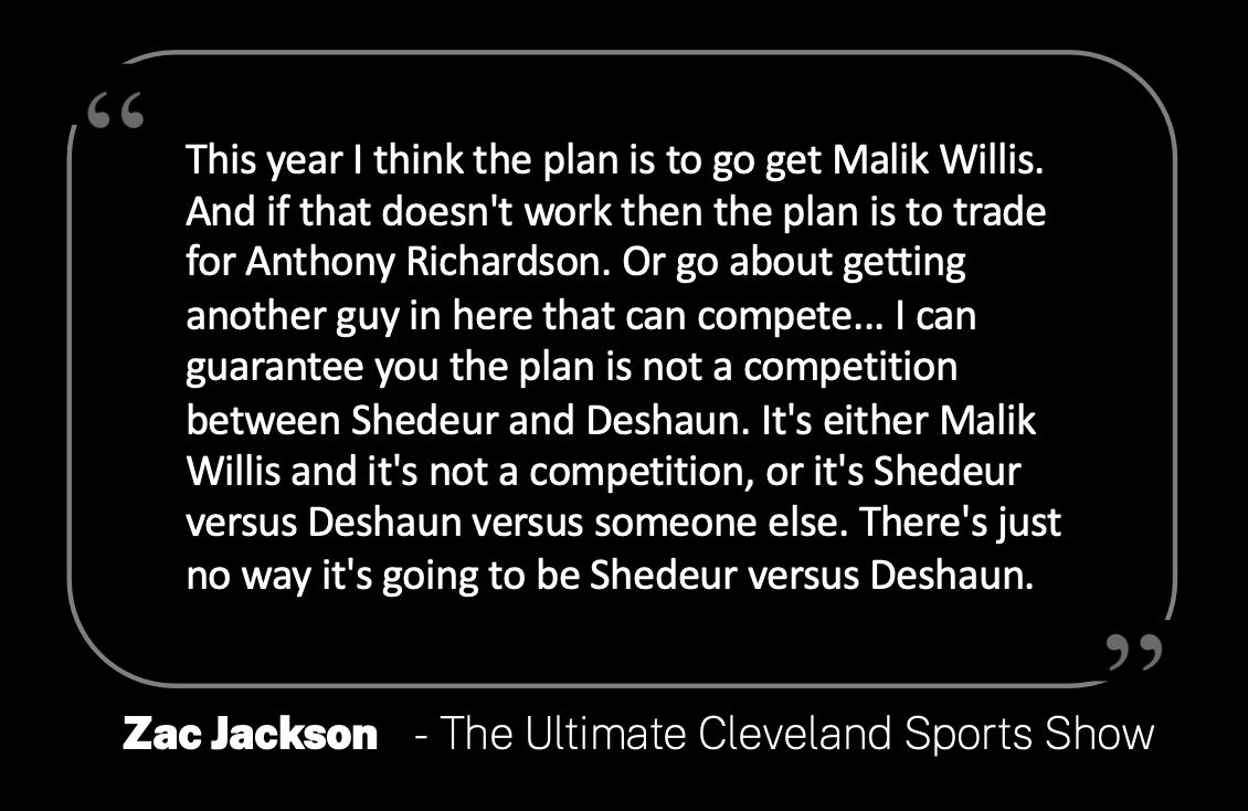 This is pretty surprising. According to <a href="/AkronJackson/">Zac Jackson</a> the Browns plan at QB is to sign Malik Willis. The backup plan is acquiring another QB like Anthony Richardson.

(cc <a href="/ultCLEsports/">Ultimate Cleveland Sports Show</a>)