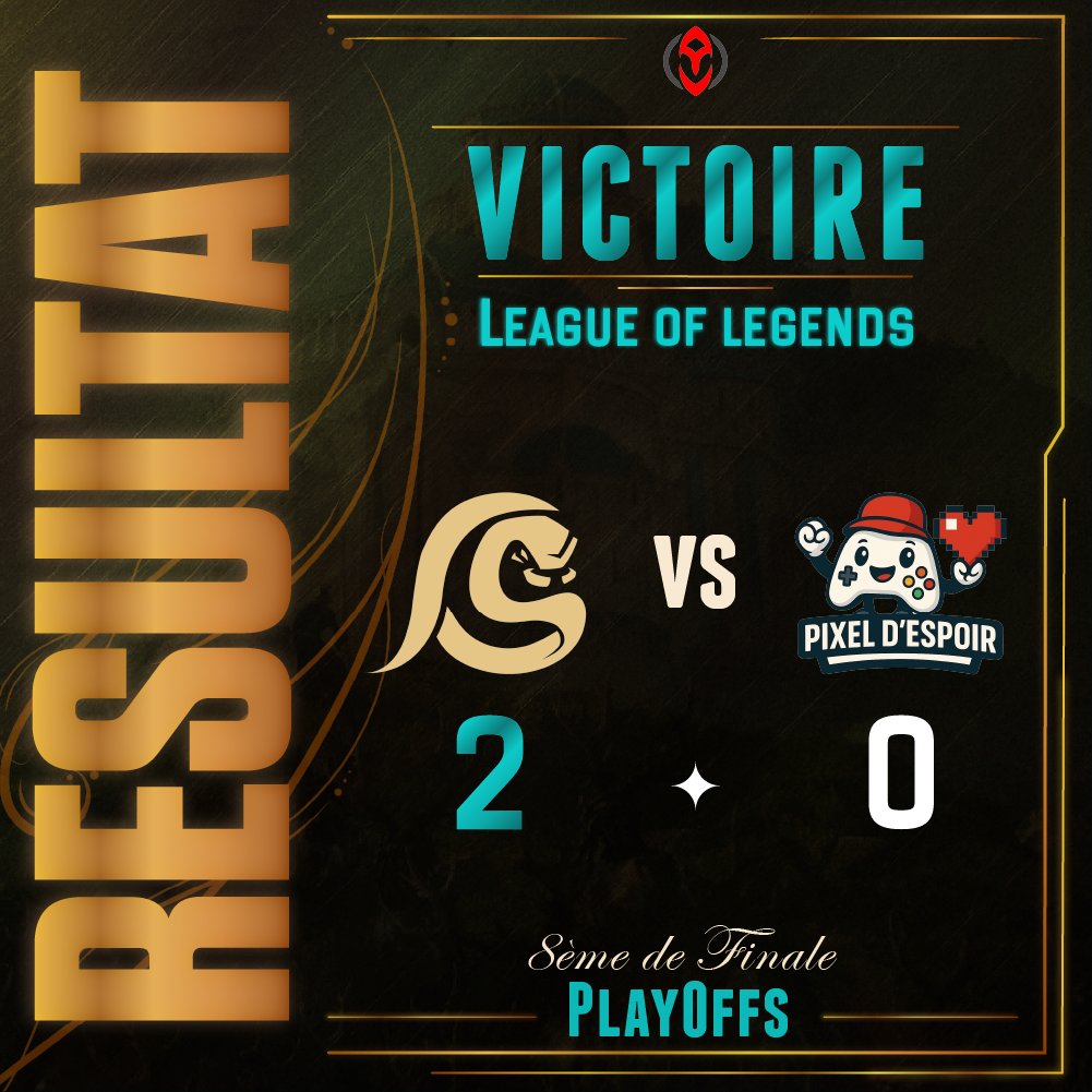 GoldenSnitchOff's tweet photo. ⚔️League Of Legends⚔️

Le CM est très irrégulier en ce moment ? oui

Du coup c'est le moment parfait pour vous annoncer que nous avons remporté notre match face à Pixel d'Espoir en 8ème finale de la Division 1 ! https://t.co/YxbdeeEHSA