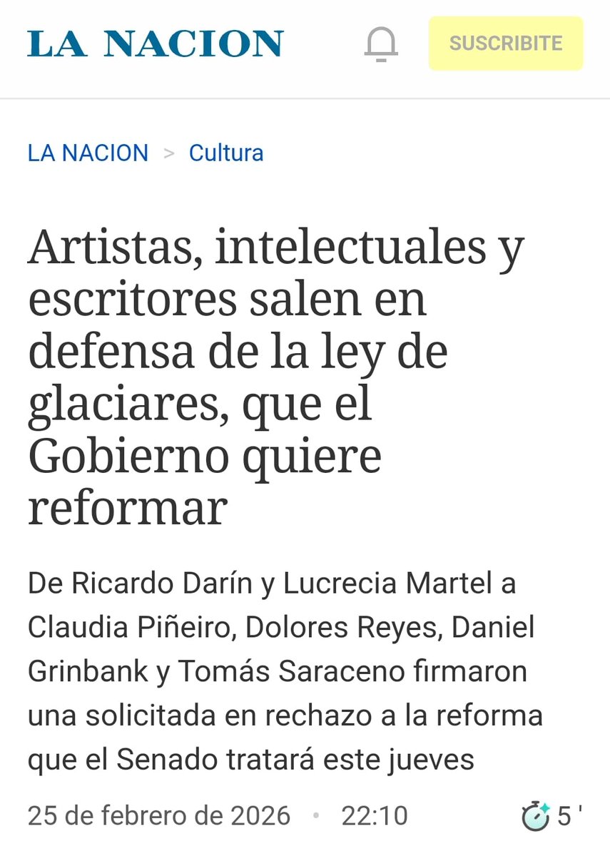 EnriqueViale's tweet photo. Artistas, intelectuales y escritores salen en defensa de la #LeyDeGlaciares

Ricardo Darín, Lucrecia Martel , Claudia Piñeiro, Dolores Reyes,  Daniel Grinbank, entre otros, firmaron una solicitada en rechazo al vaciamiento de la Ley de Glaciares
https://t.co/yDqfYxgINt https://t.co/WxrTjQXwfc