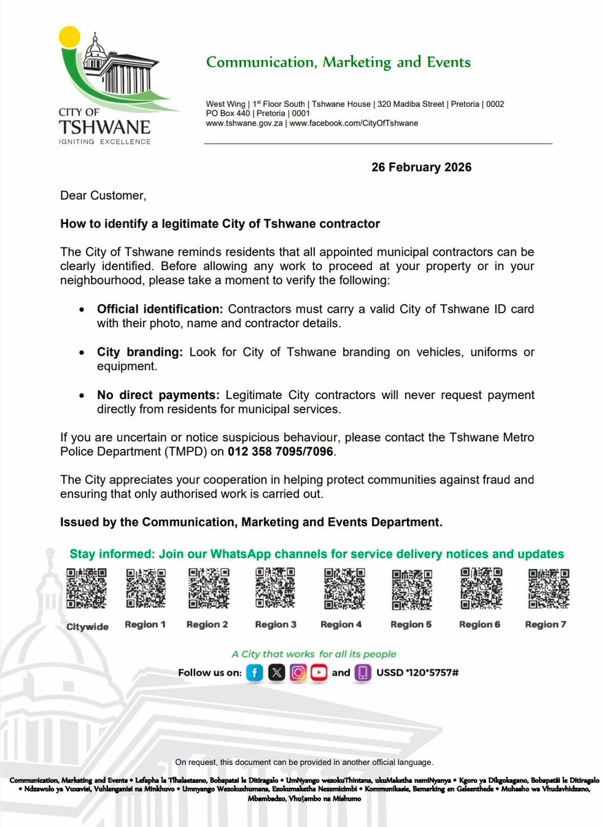 nasiphim's tweet photo. Here it is, residents! 

If you are still unsure, please call 012 358 7095/7096. https://t.co/gjlGBb8MgQ