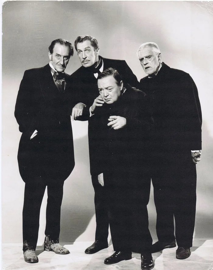 The Comedy of Terrors: Basildon Rathbone, Vincent Price, Peter Lorre and Boris Karloff.