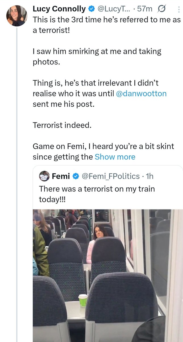 Femi caught Lucy Connolly slipping, and she's fuming.