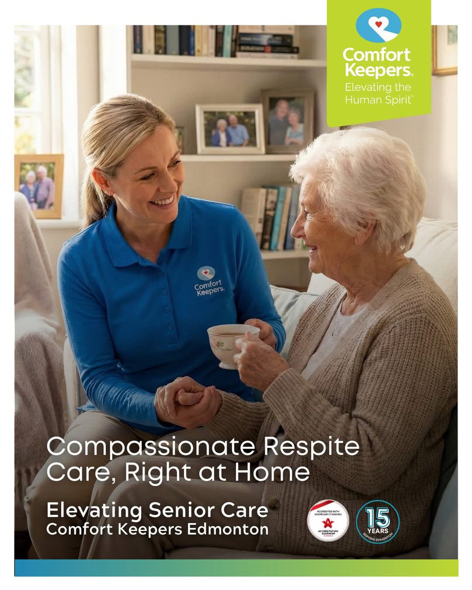 EdmontonComfort's tweet photo. Serving Edmonton, AB and surrounding areas
15 years of caring for our community
25 years of experience
Proudly accredited by Accreditation Canada
Contact us today: 780-465-4665
https://t.co/wKqVxDMrwN

#ComfortKeepers #ComfortKeepersEdmonton #QualityCare #RespiteCare #SeniorCare https://t.co/6V6Aa9FHdQ
