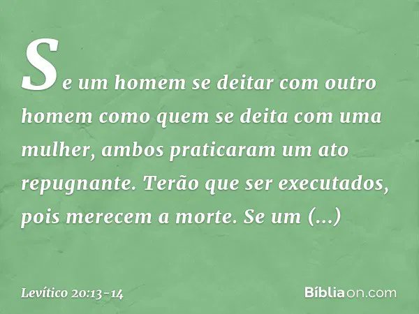 A Bíblia é um livro exatamente tendencioso, doutrinador, contraditório e violento. 

Eu tenho medo de quem leva esse livro ultrapassado extremista ao pé da letra, principalmente no que diz respeito à cultura, ideologia, crença, regras, leis e condutas. 

#Lgbtfobia #Biblia