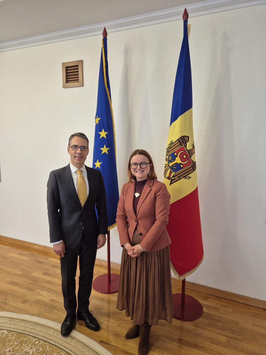 Latvian_MFA's tweet photo. On 26 February, 🇱🇻–🇲🇩 political consultations were held in Chișinău.

During the consultations, @Latvian_MFA Political Director @Ivarslasis1 discussed 🇱🇻🇲🇩 friendly bilateral relations with Moldovan officials and reiterated Latvia’s firm support for Moldova’s EU 🇪🇺 integration and resilience against external threats.