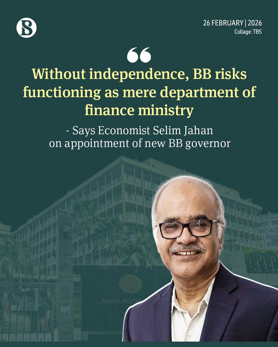 tbsnewsbd's tweet image. The appointment of the central bank governor should raise serious concerns over governance and conflict of interest, said former Dhaka University (DU) law professor Ridwanul Hoque.

[Link in comments]

#BangladeshBank #centralbank #BangladeshEconomy #TBSNews