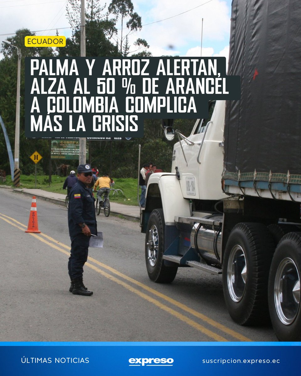 El alza del arancel a Colombia del 30 % al 50 % encarece más de 500 dólares la tonelada de aceite de palma de Ecuador.

Mira todas los problemas que genera esta decisión 👉bit.ly/3ONqoz7