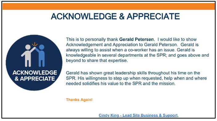 sspllc_us's tweet photo. This week, we want to "Acknowledge &amp; Appreciate" Gerald Petersen. https://t.co/ZGJdSCwU8m