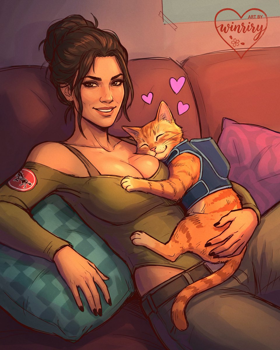Winrirysart's tweet photo. Another sweet little moment from the Cyberpunk 2077 x Stray crossover 🥹💖
The kitty finally dozed off — safe and warm in Panam's arms 🐱💤

#Cyberpunk2077 #Stray #Crossover #PanamPalmer #moots #FanArt #DigitalArt https://t.co/zUWXysUb6A