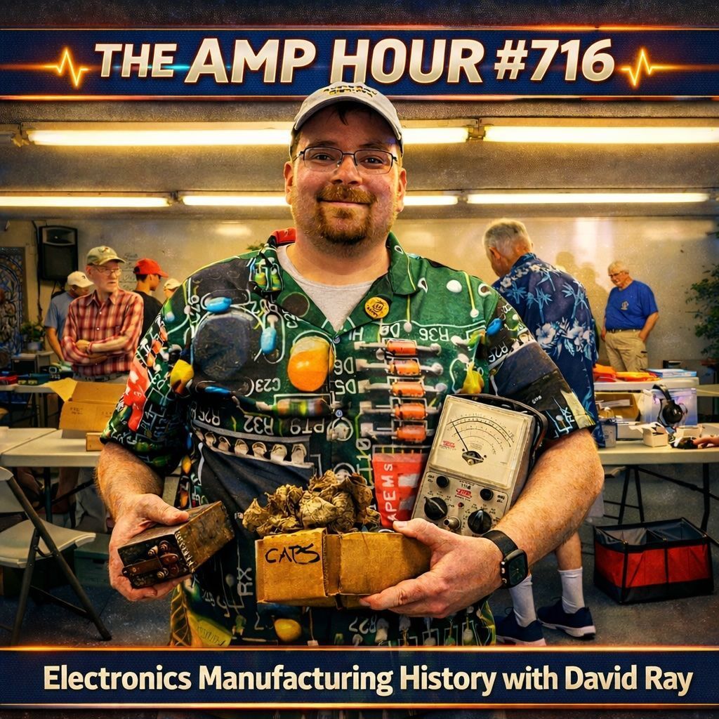 TheAmpHour's tweet photo. David Ray (@MakeAugusta) joins Dave (@eevblog) to talk about the history of electronics manufacturing and how he has built a high mix manufacturing business while regularly educating the public about how electronics work. 

https://t.co/0bc1M6Ocu9 https://t.co/kO5G0d6uWF
