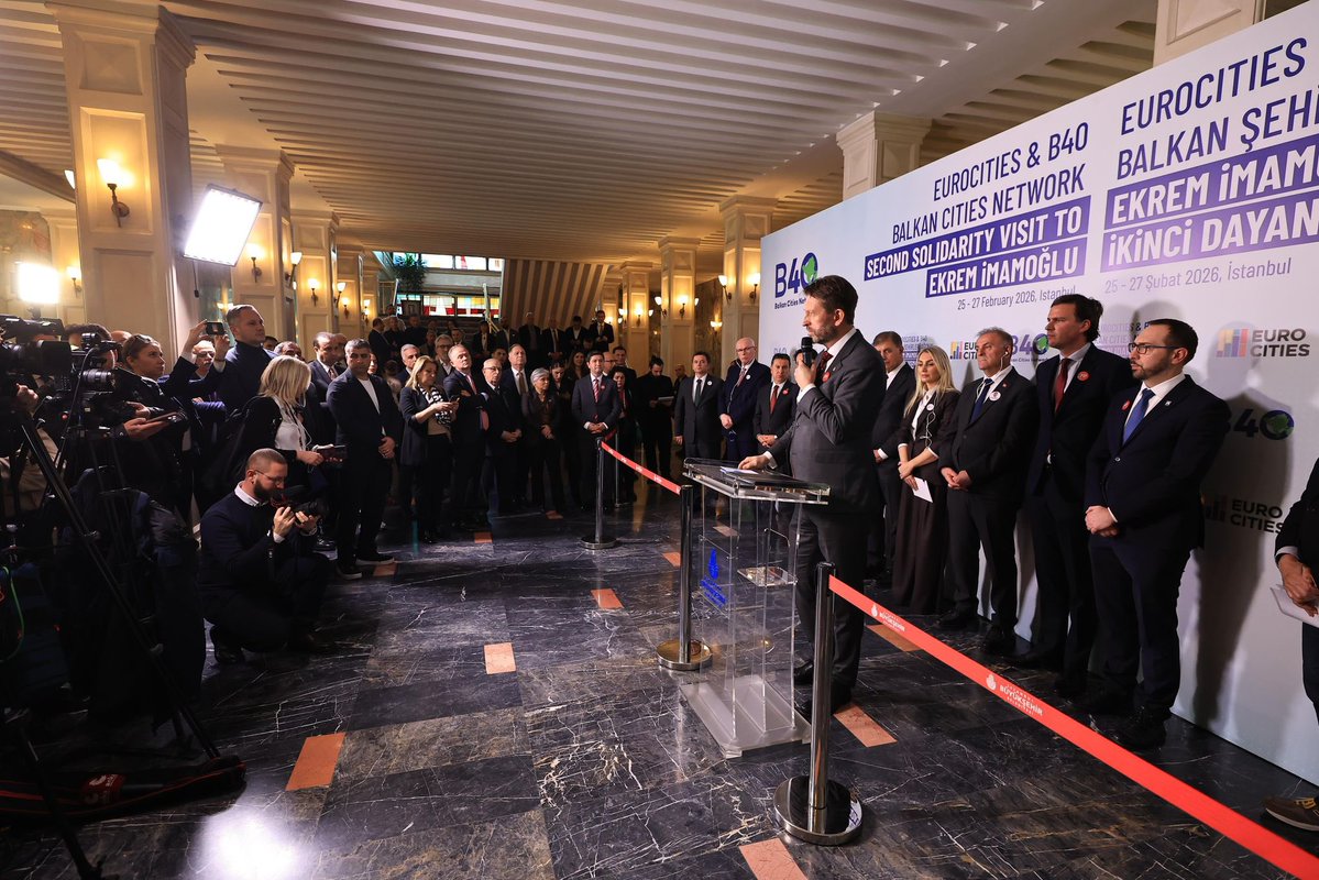 Today, Istanbul witnessed a profound expression of democratic solidarity. I extend my heartfelt gratitude to Eurocities President and Mayor of Ghent Mathias De Clercq, B40 Term President and Mayor of Zagreb Tomislav Tomašević, Governing Mayor of Oslo Eirik Lae Solberg, Mayor of